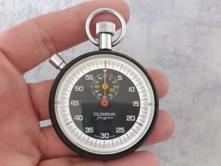 Retro stopky Dugena Jongster – Swiss Made, 7 jewels, funkční, vintage 60. léta, 54 mm